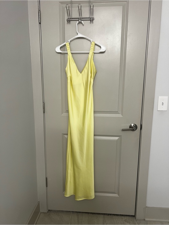 a new day Dresses & Skirts - A New Day Lemon Yellow Satin Maxi Slip Dress
